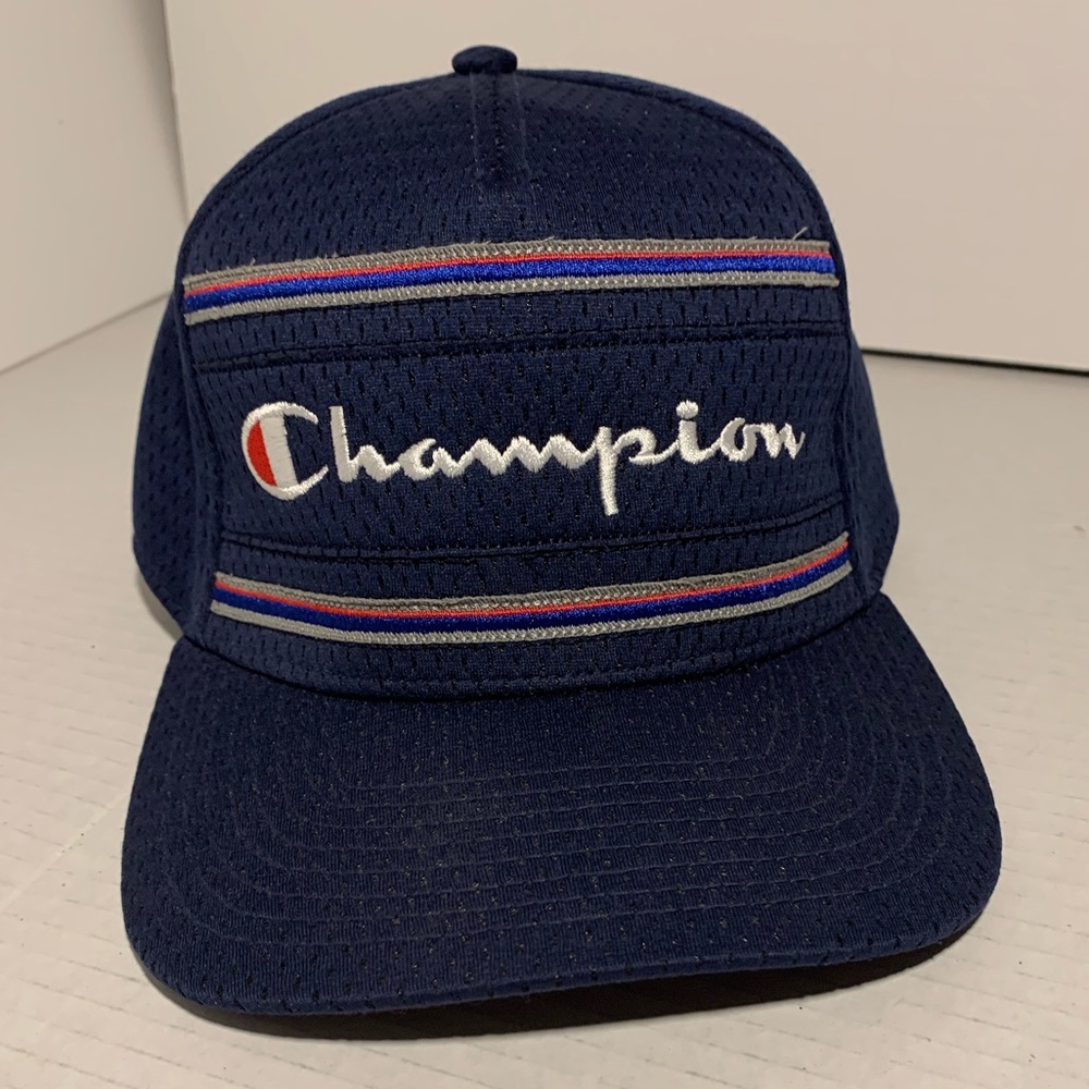 Champion Bankshot Stretch Fit Navy Blue Breathable Mesh L/XL Hat